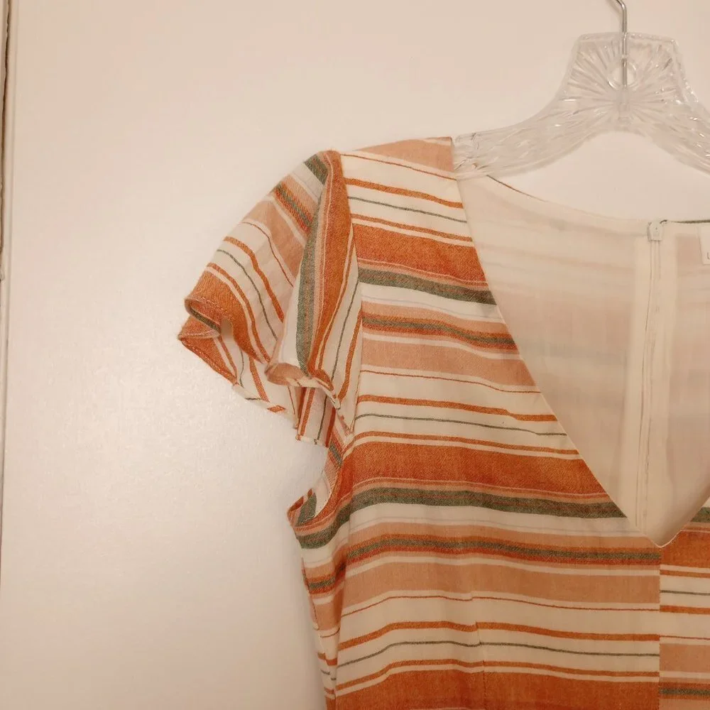 Lost + Wander City to Country Orange Stripe Midi Dress
